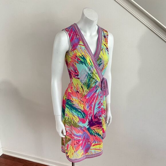 BCBGMaxazria True Wrap Dress Colorful Sleeveless XS - Picture 11 of 11